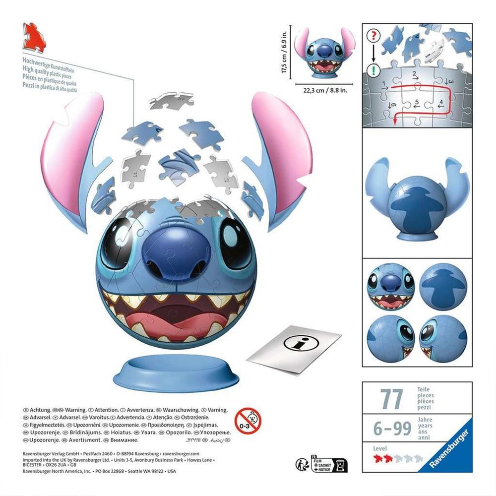 Puzzle 3d ravensburger stitch -  con orejas