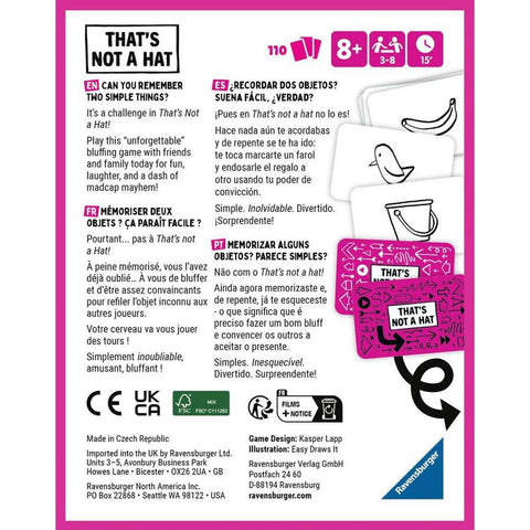 Juego de mesa ravensburger that's not a hat