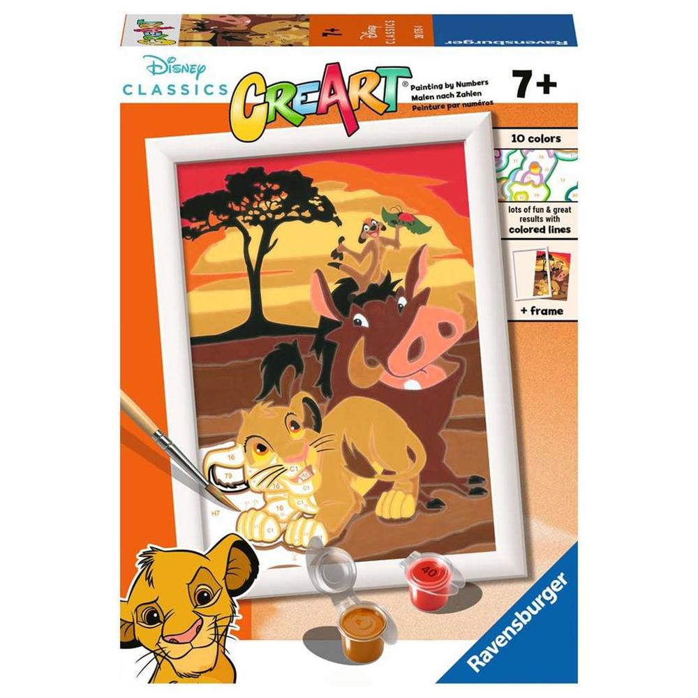 Kit para pintar con números ravensburger creart serie e el rey león
