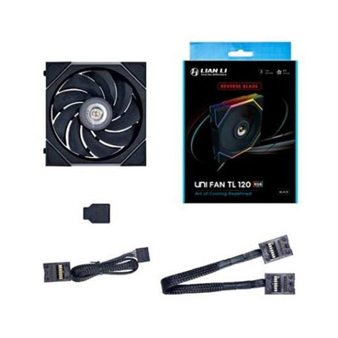 Ventilador cpu lian li unifan tl120 reverse argb 120mm black