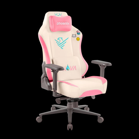Phoenix nova cream editión silla alta gama fabricada en cuero color crema y rosa