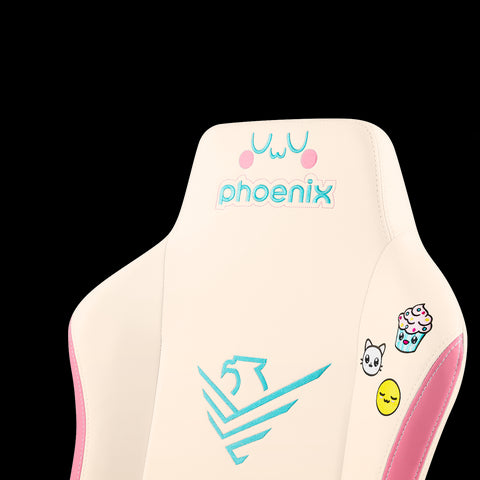 Phoenix nova cream editión silla alta gama fabricada en cuero color crema y rosa