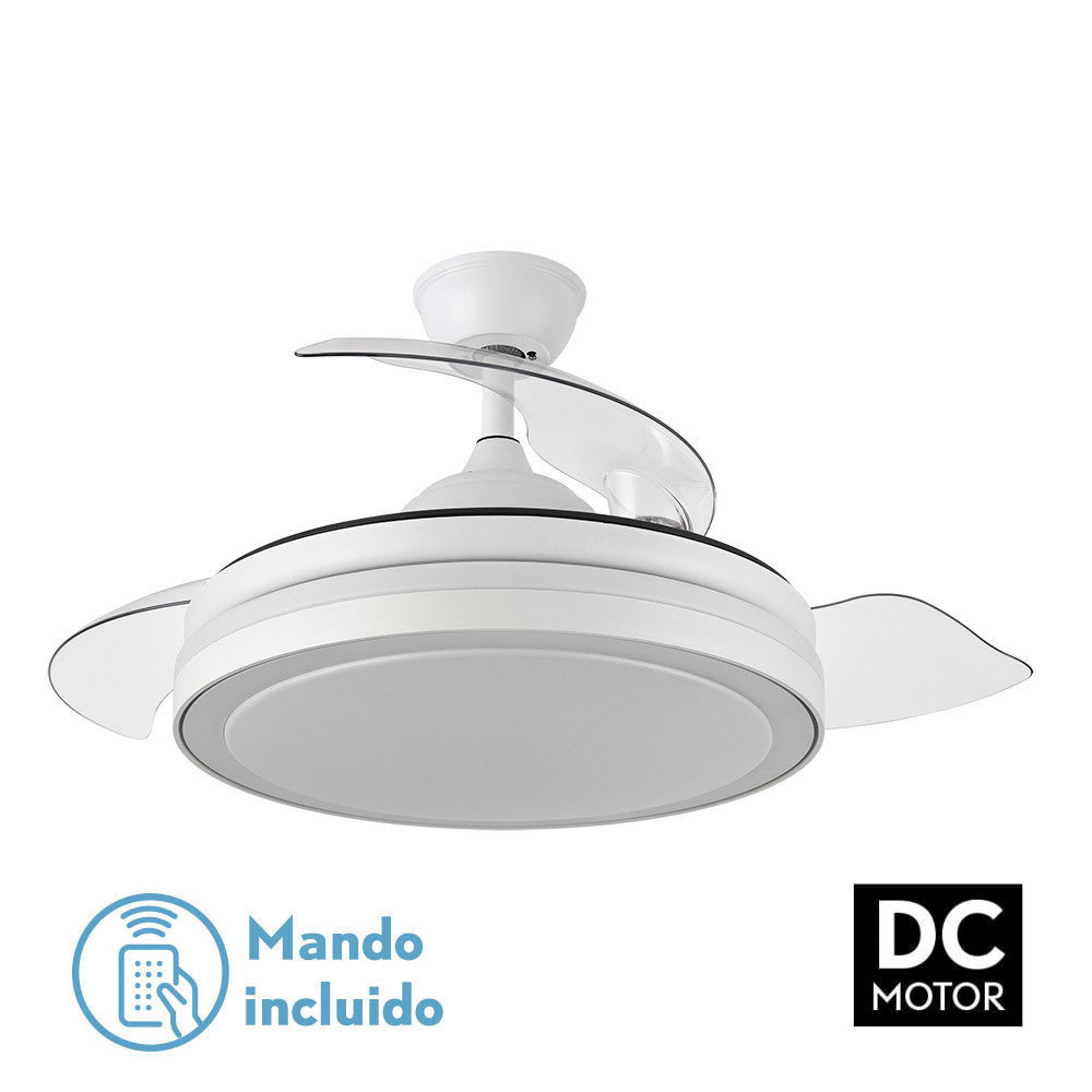 Ventilador dc esparta mini blanco 48w 4080lm 3asp.desp 91d 3000 - 4000 - 6000k remoto+temporizad+memoria