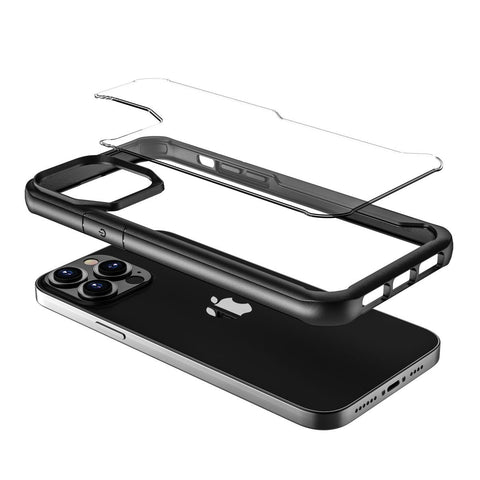 Funda muvit shockproof 2m para apple iphone 13 pro transparente - negra