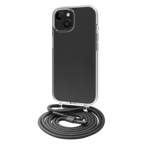 Funda muvit recycletek para apple iphone 15 transparente + colgante negro