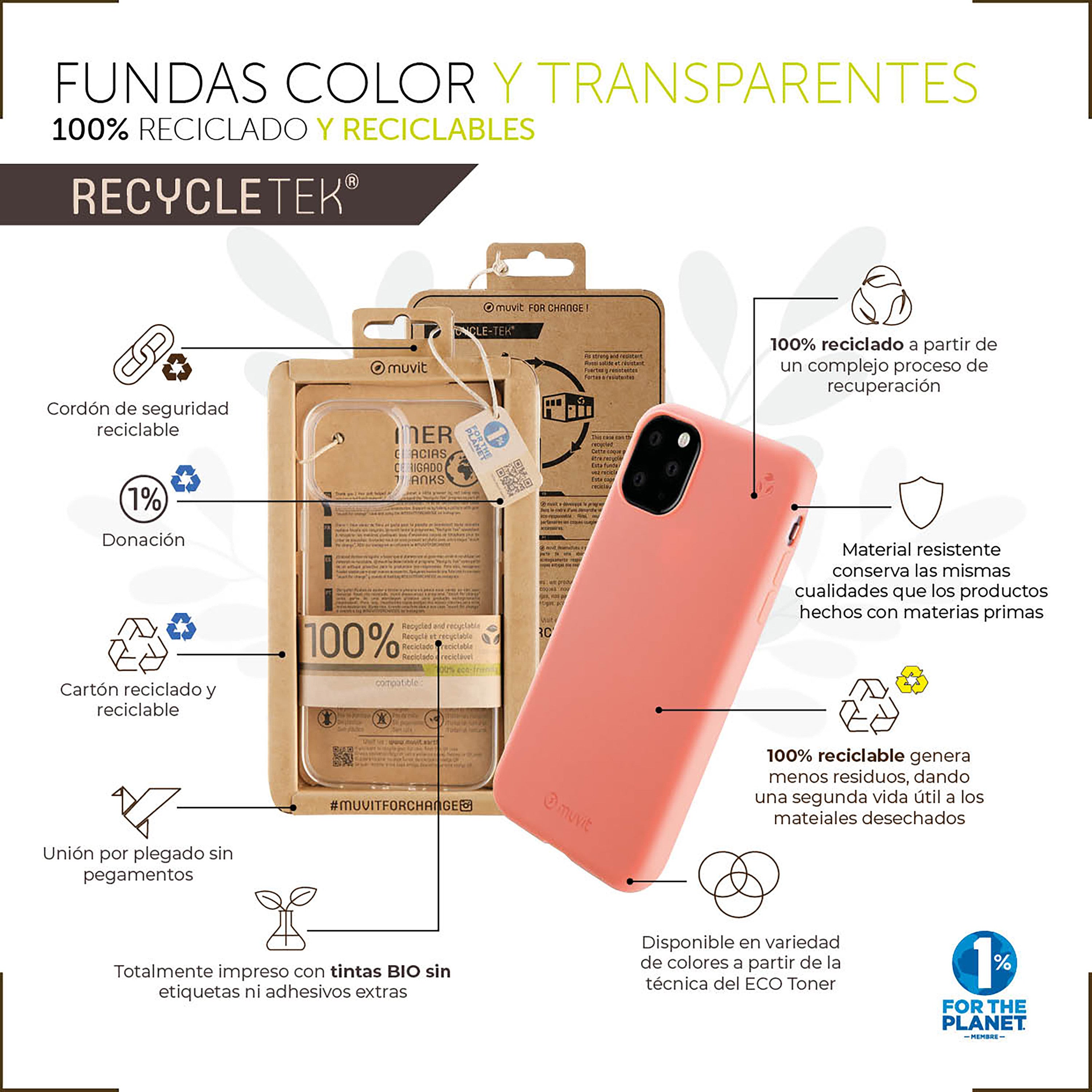 Funda muvit recycletek para apple iphone 14 negra