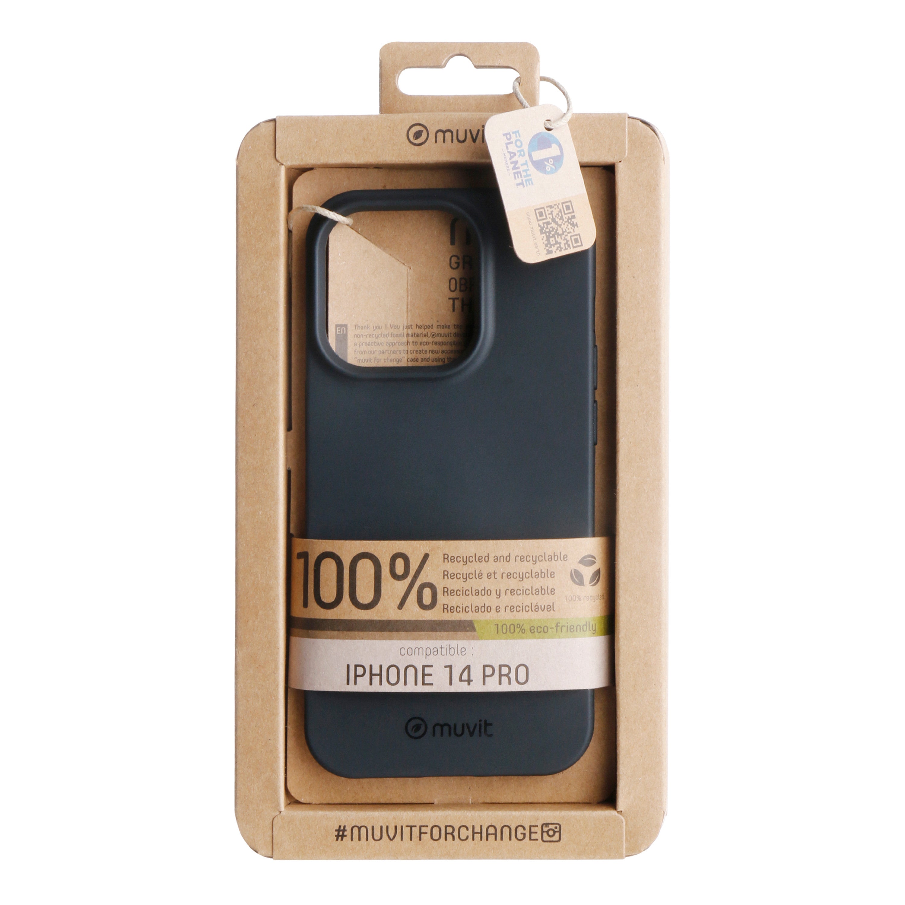 Funda muvit recycletek para apple iphone 14 pro negra