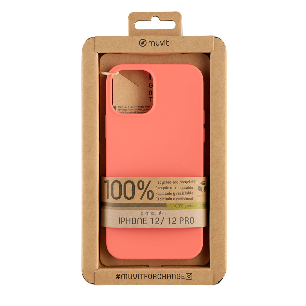 Funda muvit recycletek para apple iphone 12 - 12 pro living coral