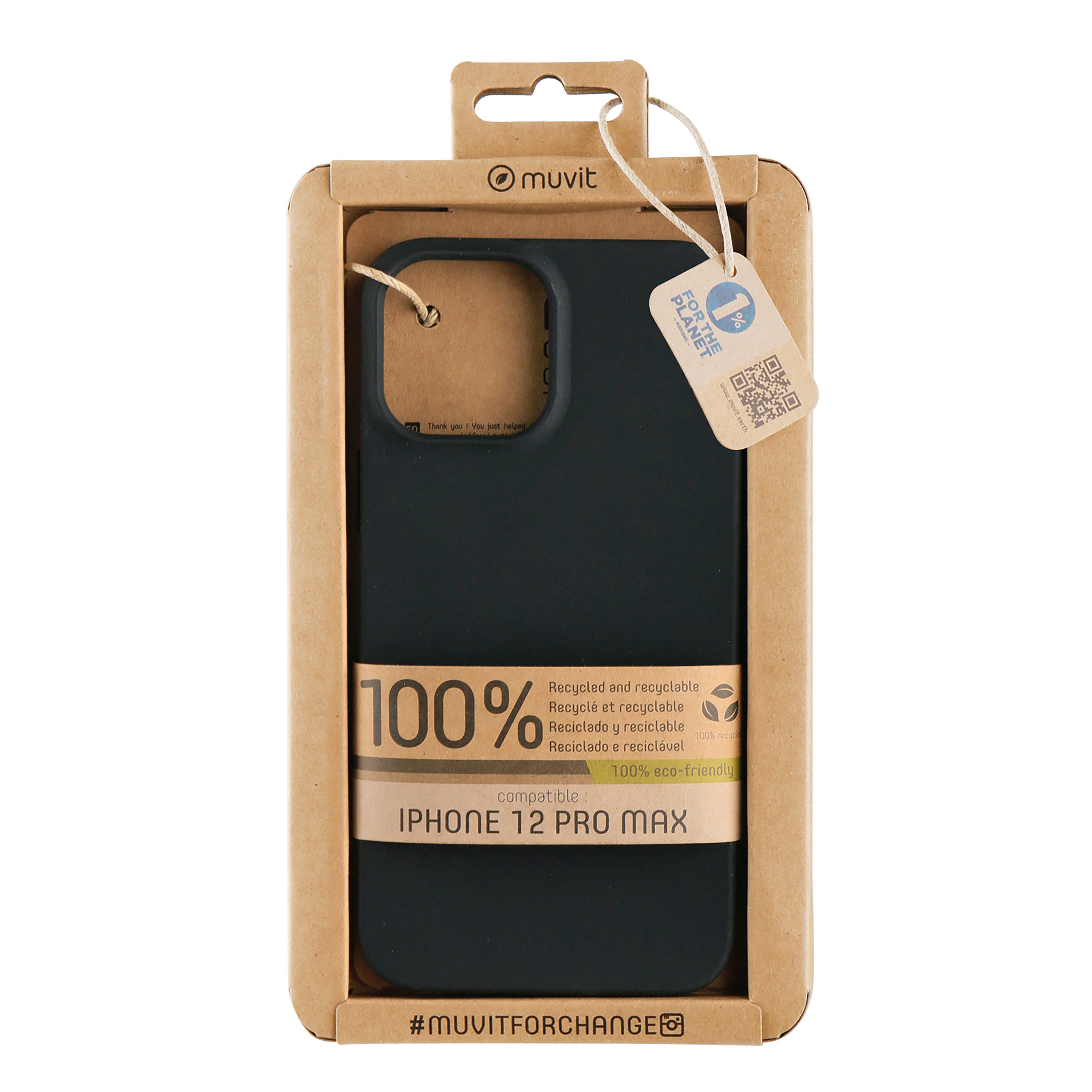 Funda muvit recycletek para apple iphone 12 pro max negra