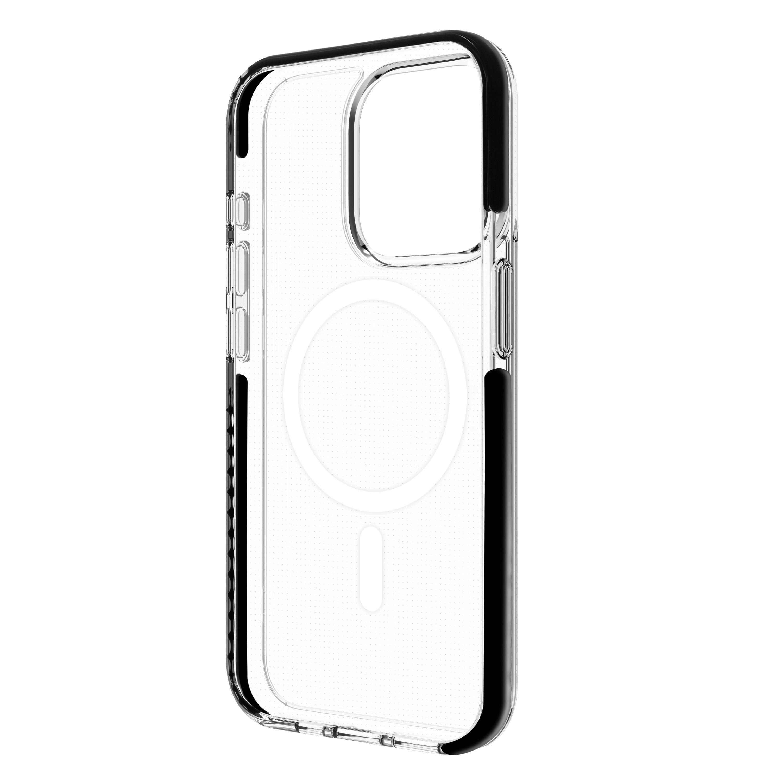 Funda muvit recycletek magsafe shockproof 3m para apple iphone 15 pro transparente - negra