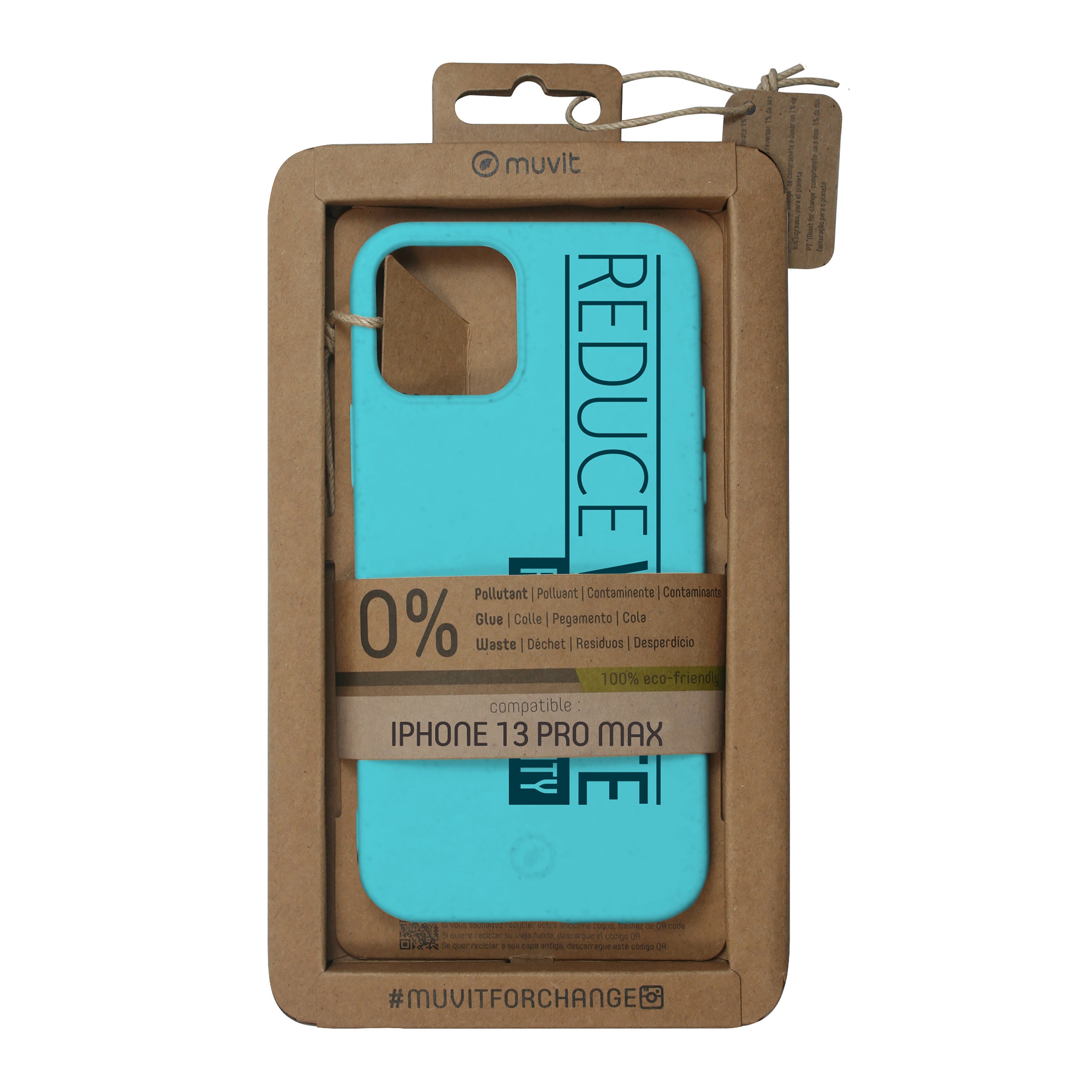 Funda muvit bambootek para apple iphone 13 pro max azul