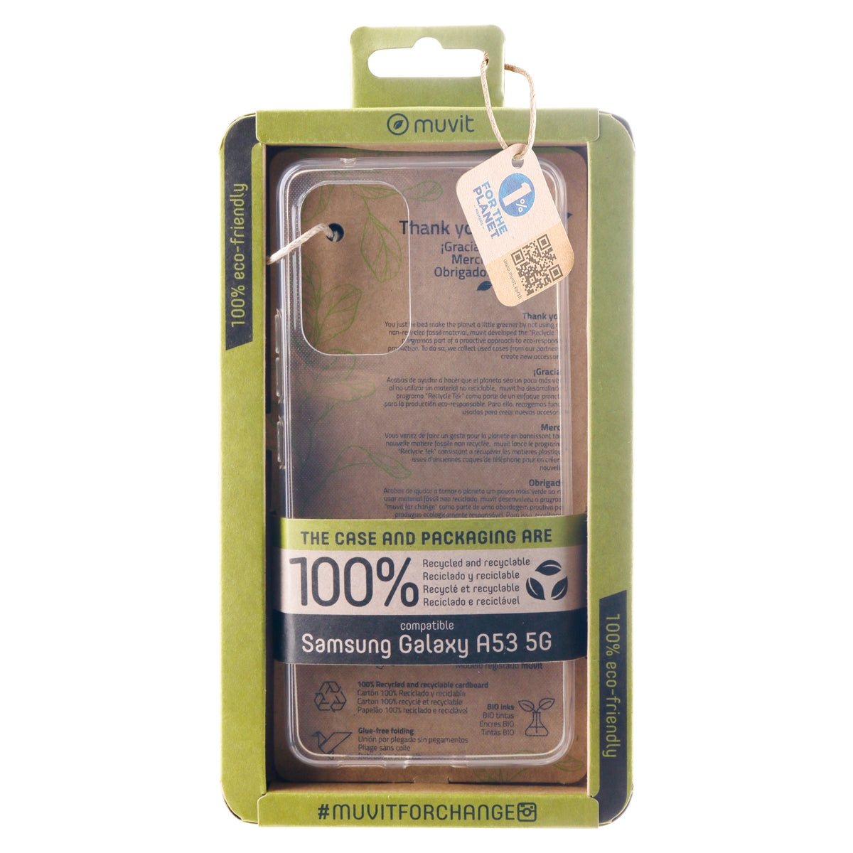 Funda muvit recycletek para samsung galaxy a53 5g transparente