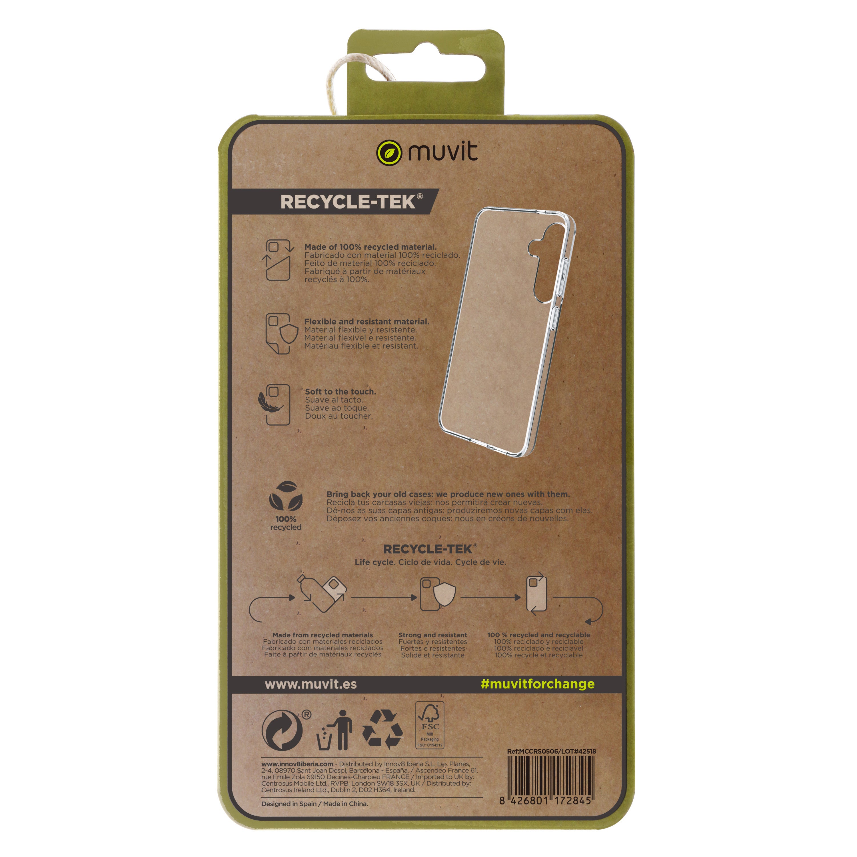 Funda muvit recycletek para samsung galaxy s24 plus transparente