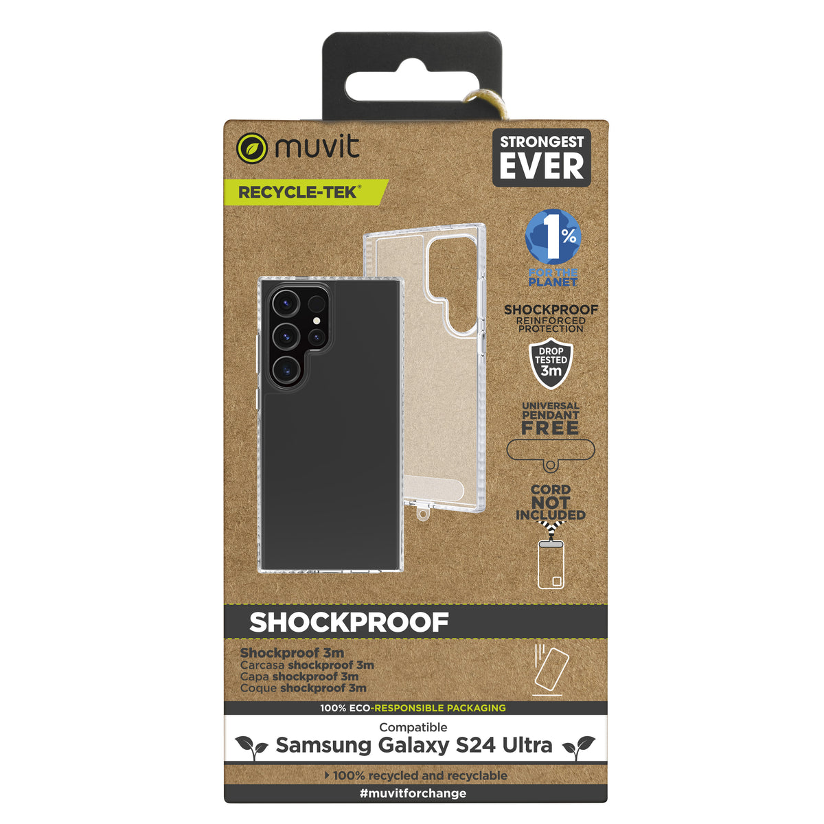 Funda muvit shockproof 2m para samsung galaxy s24 ultra transparente