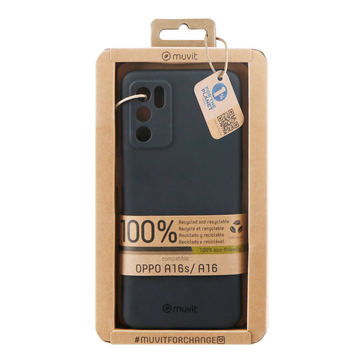 Funda muvit recycletek para oppo a54s - 16s - a16 negra