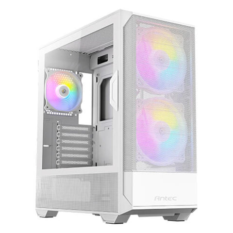 Caja ordenador gaming antec atx nx416l argb cristal templado blanca