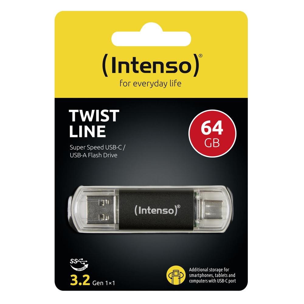 Memoria usb 3.2 intenso 64gb twist line a+c