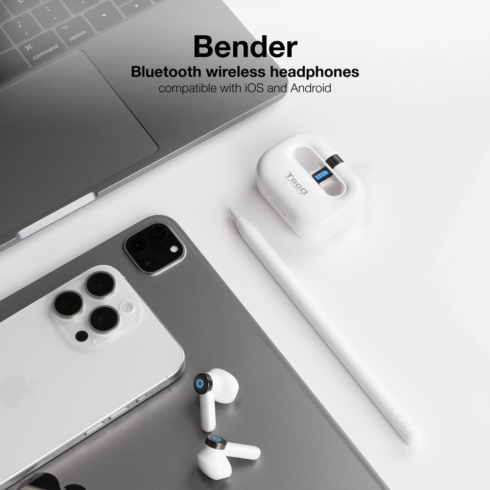 Auriculares bluetooth tooq bender blanco inalambrico microfono