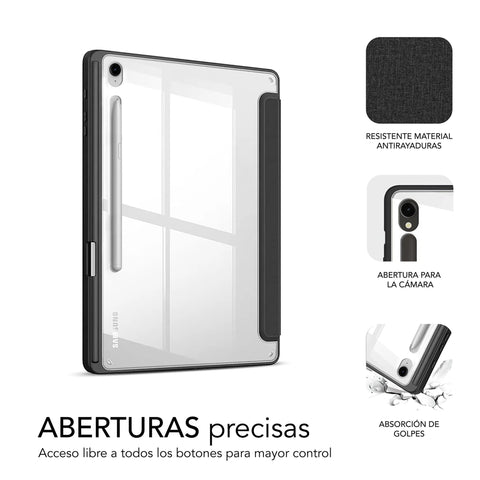 Funda tablet sublim clear shock case para samsung galaxy tab s9 11pulgadas - s9 fe 10.9pulgadas negra