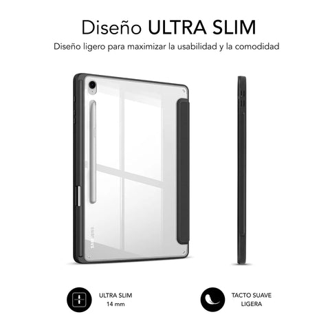 Funda tablet sublim clear shock case para samsung galaxy tab s9 11pulgadas - s9 fe 10.9pulgadas negra