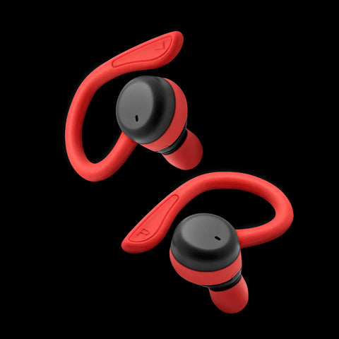 Auriculares deportivos spartan bluetooth 5.3 manos libres accesorios intercambiables detalles en rojo