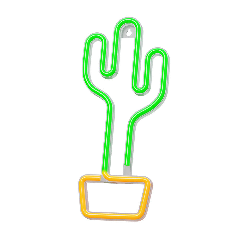 Lampara forever neon led cactus orange green