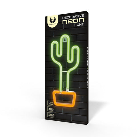 Lampara forever neon led cactus orange green