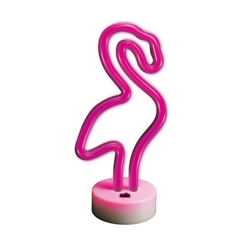 Lampara forever neon led on a stand flamingo pink