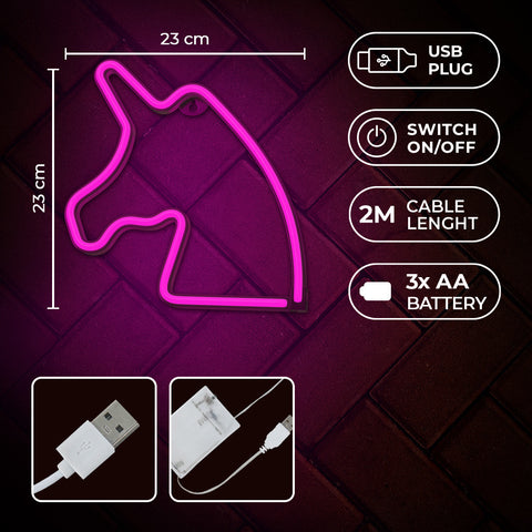 Lampara forever neon led unicorn pink