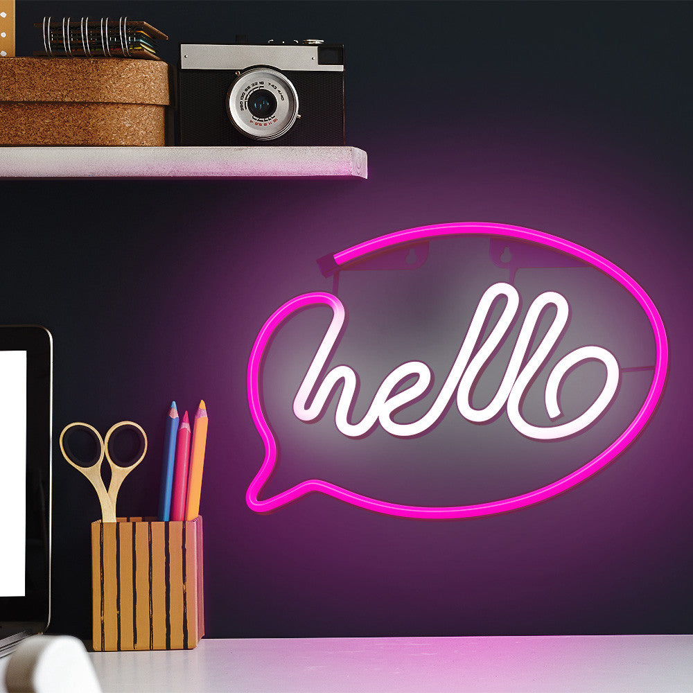 Lampara forever neon led hello pink white