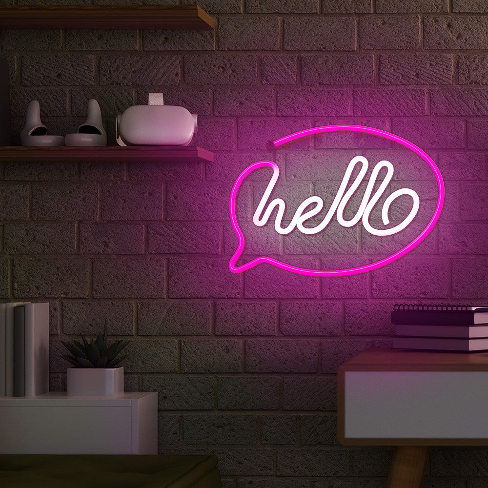 Lampara forever neon led hello pink white