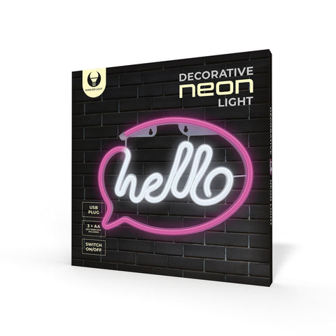 Lampara forever neon led hello pink white