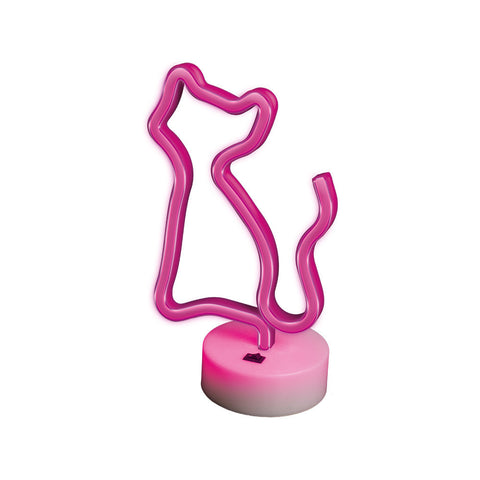 Lampara forever neon led on a stand cat pink