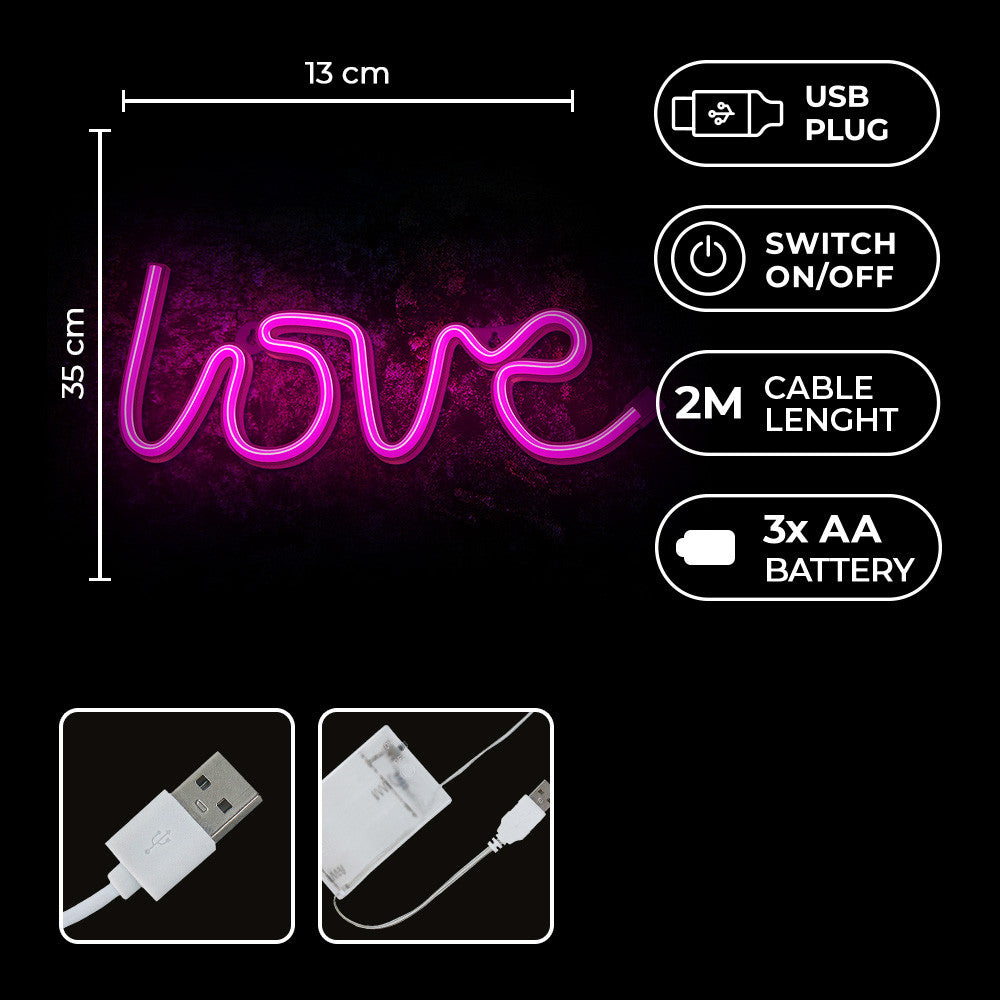 Lampara forever neon led love pink