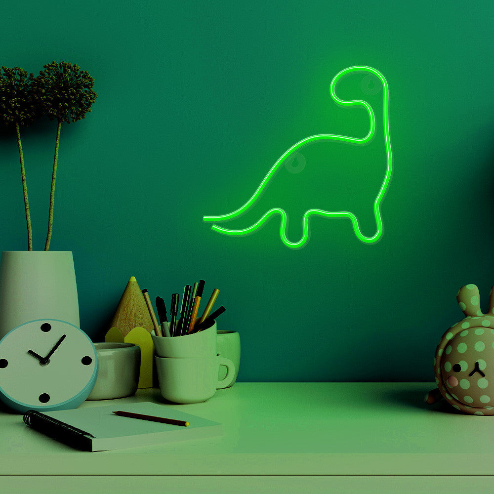 Lampara forever neon led dinosaur green