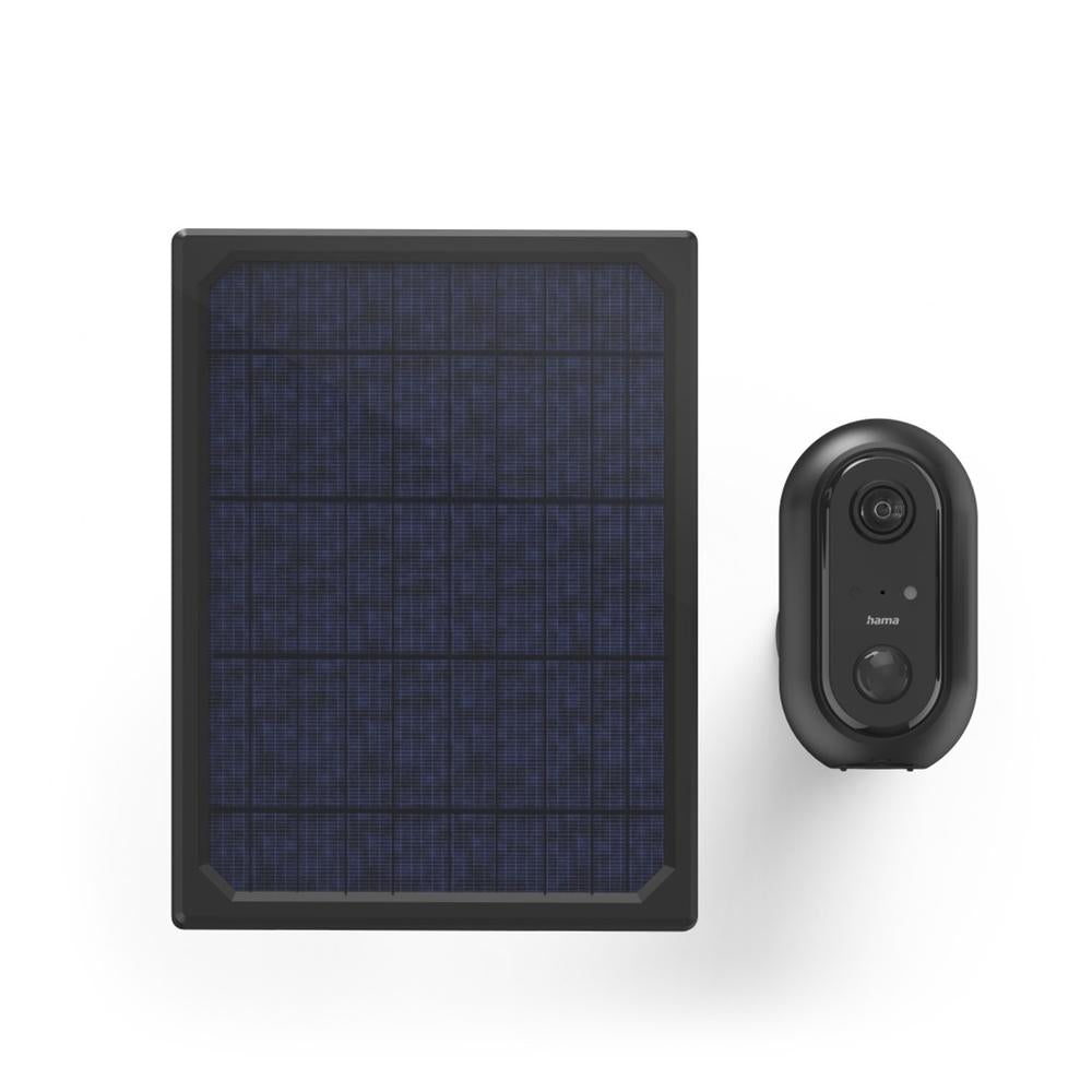 Camara exterior hama fhd con panel solar negro