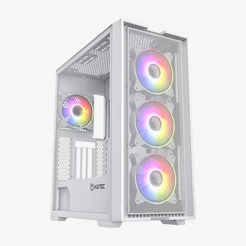 Caja ordenador gaming hiditec e - atx h2 air argb cristal templado blanco