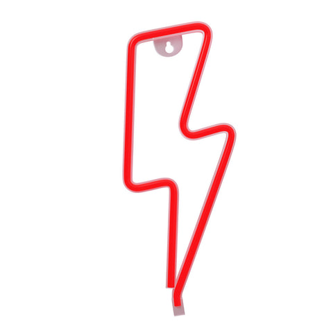 Lampara forever neon led light bolt red bat+usb