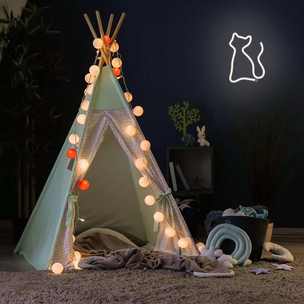 Lampara forever neon led light cat warm white bat+usb