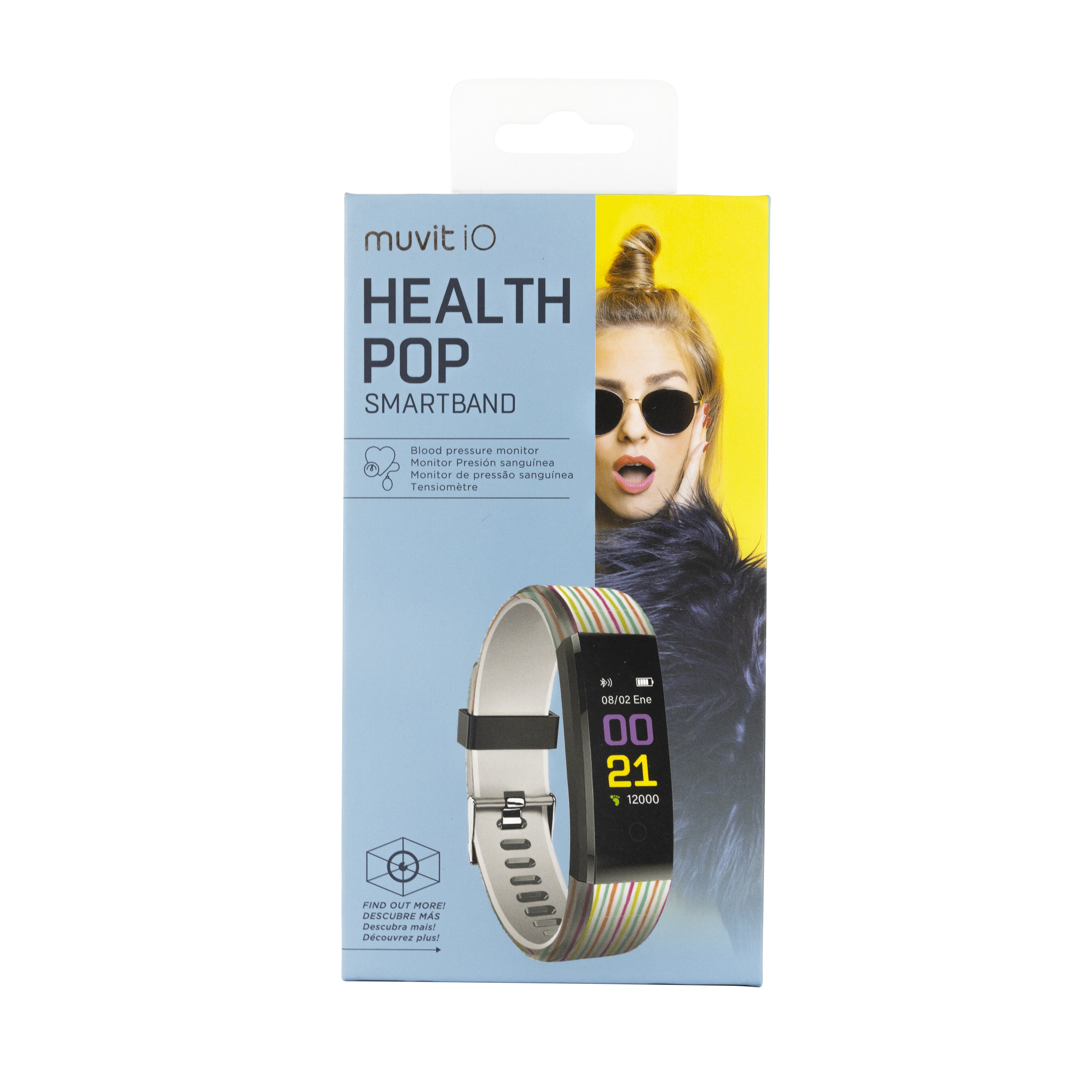 Pulsera smartband muvit io health pop rayas multicolor