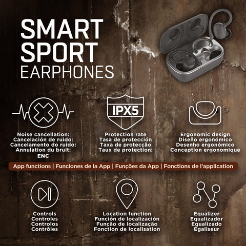 Auriculares muvit io sport enc inalambrico negro