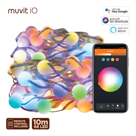 Guirnalda luces muvit io wifi dreamcolor mini globo rgb 10m