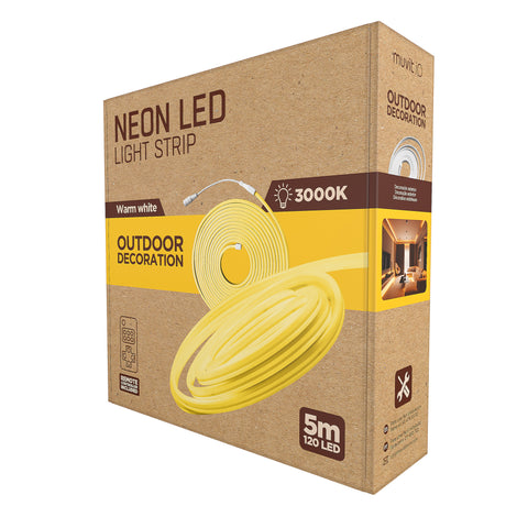 Tira led muvit io neon ip65 3000w 5m blanco calido