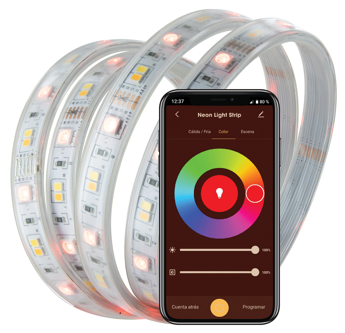 Tira led muvit io ip68 wifi rgb+cct 5m