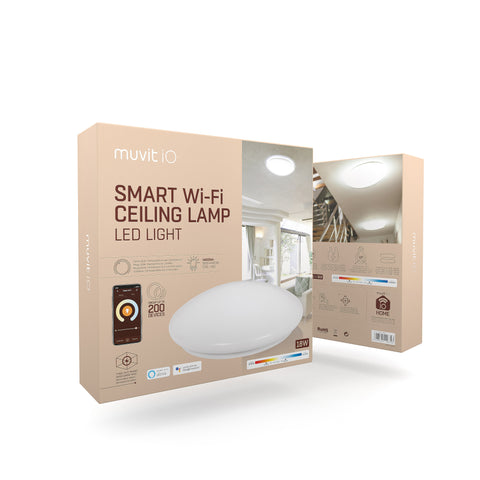 Lampara techo muvit io wifi 18w blanco + cct