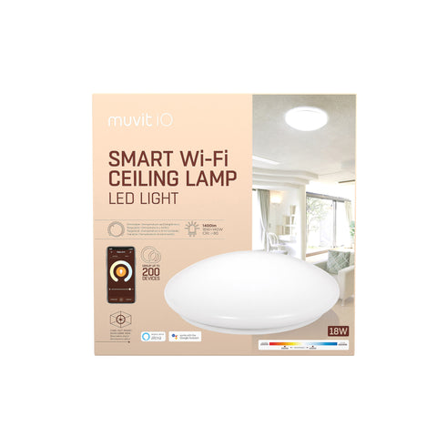 Lampara techo muvit io wifi 18w blanco + cct