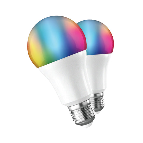 Bombilla muvit io a60 e27 9w rgb pack 2 unidades