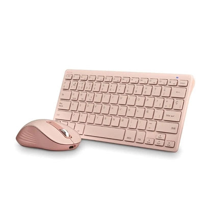 Kit teclado + mouse raton ngs fantasy kit rosa wireless inalambrico