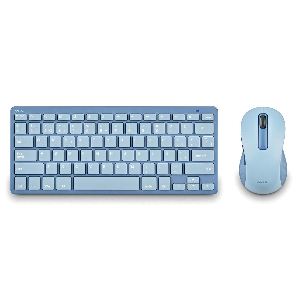 Kit teclado + mouse raton ngs fantasy kit azul wireless inalambrico