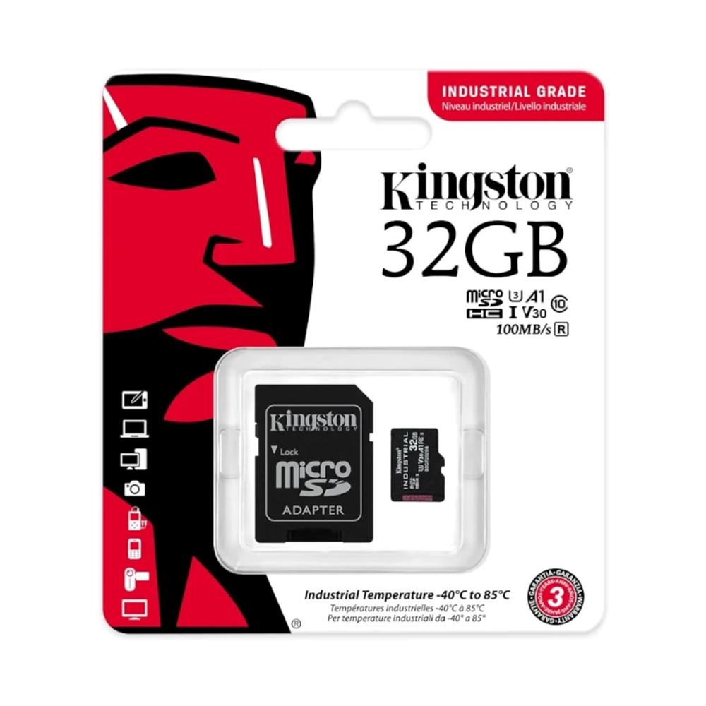 Tarjeta memoria micro secure digital sd hc 32gb kingston industrial clase 10 uhs - i u3 + adaptador sd